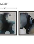 Telescopic - Abstract Framed Prints (Set of 2) - Black