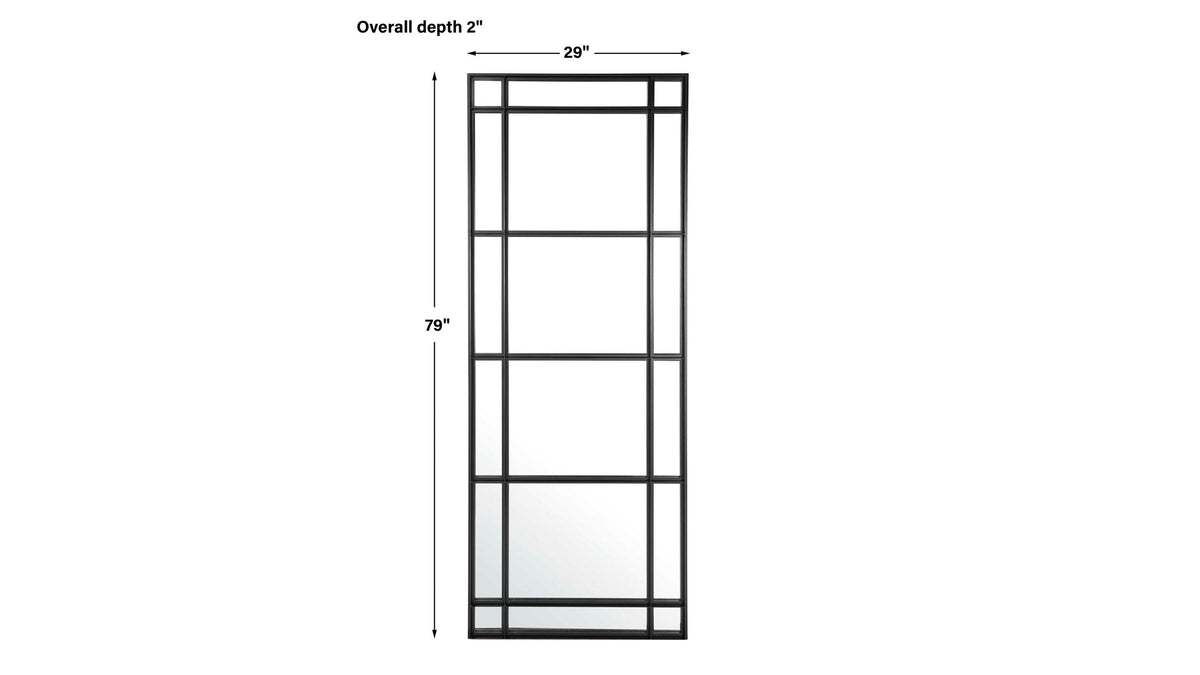 Atticus - Large Rectangular Mirror - Black