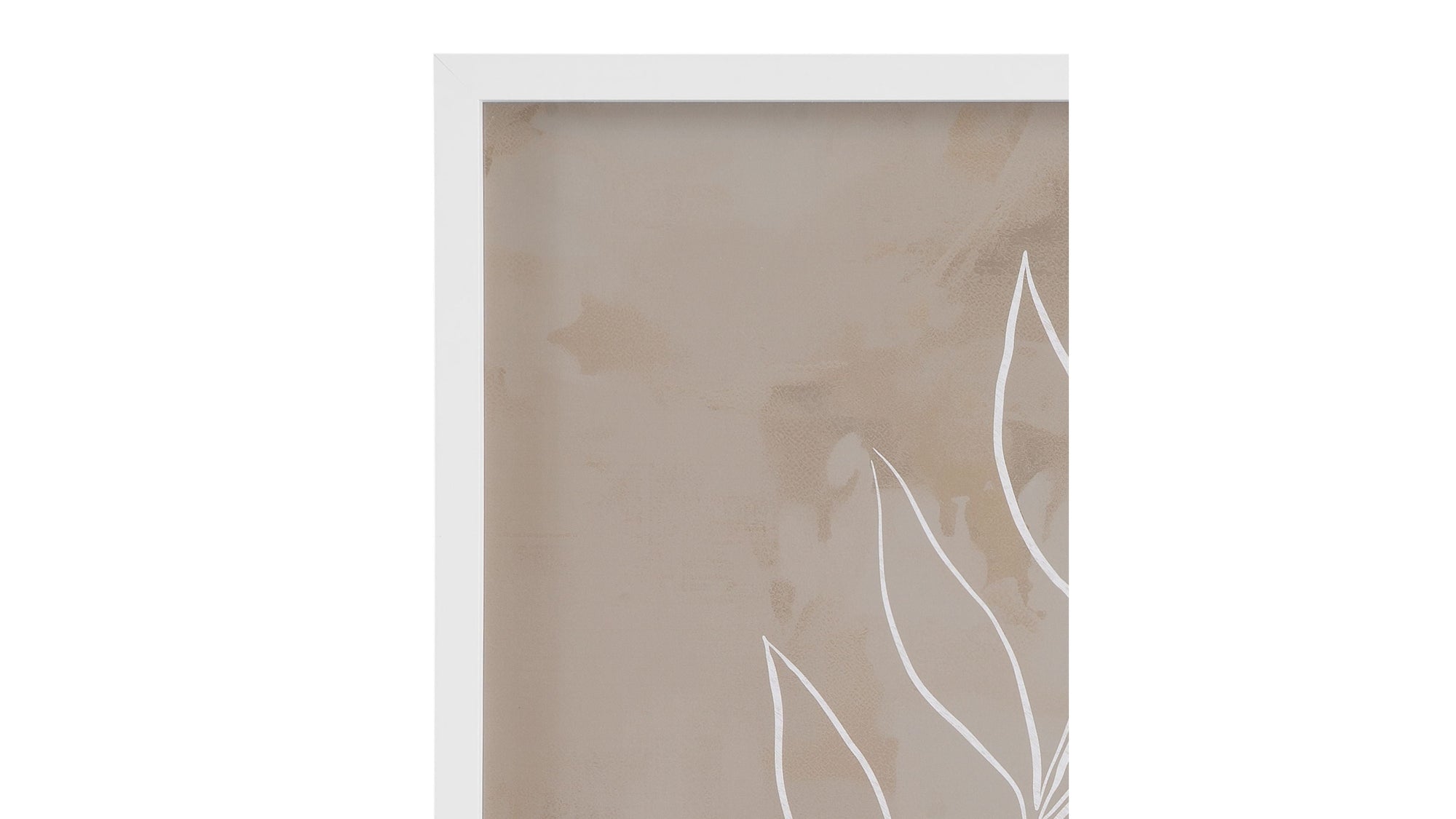 Leaf Line Art III Framed Print - Light Brown
