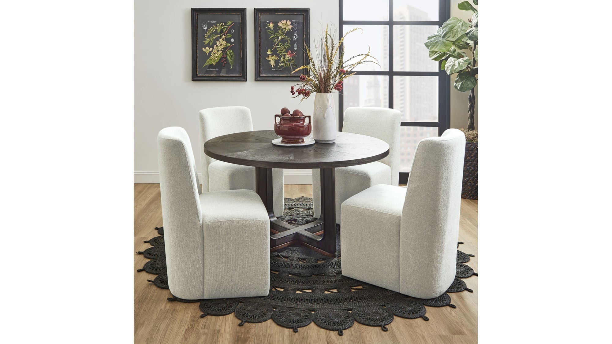 Waterfall - Round Dining Table - Deep Ebony