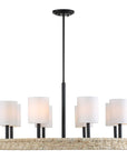 Faiyam - 8 Light Rattan Chandelier - Black