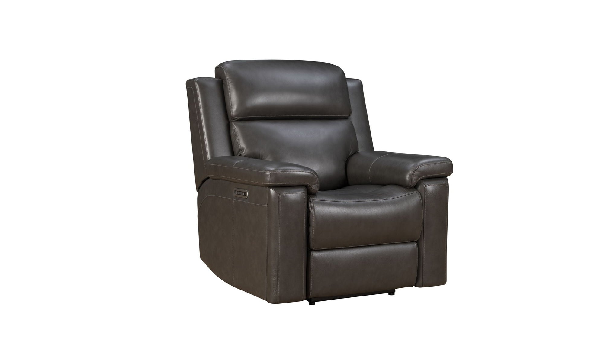 Leon - Power Recliner With Power Headrest, Power Lumbar, Heat And Massage - Smokey Gray