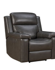 Leon - Power Recliner With Power Headrest, Power Lumbar, Heat And Massage - Smokey Gray