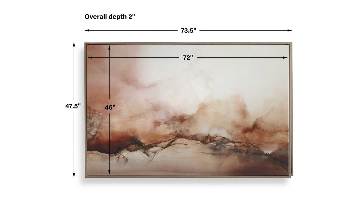 Rise - Framed Modern Canvas - Black / Brown / Orange / White