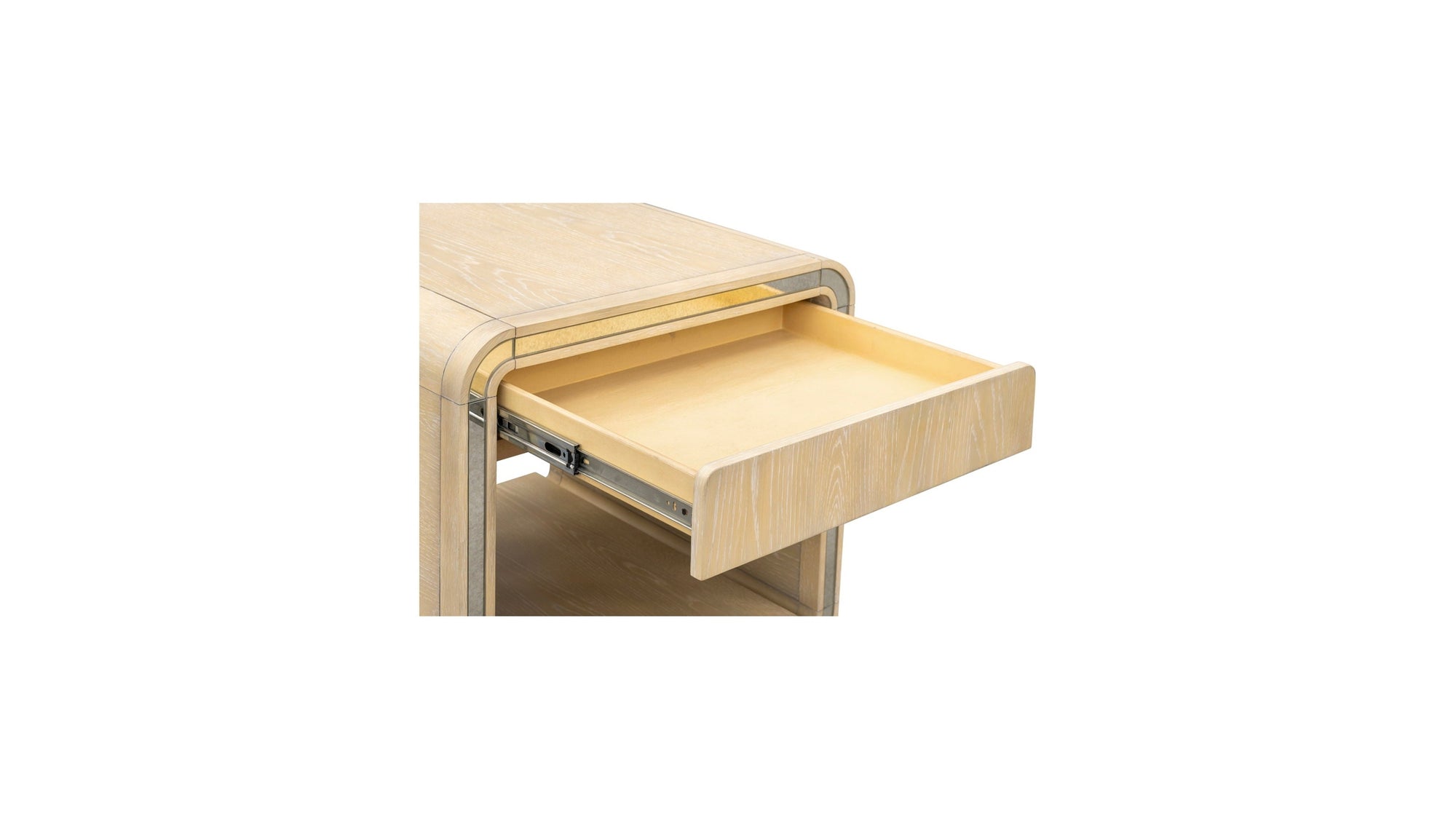 Damone - End Table - Cerused White Oak
