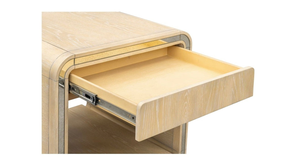 Damone - End Table - Cerused White Oak
