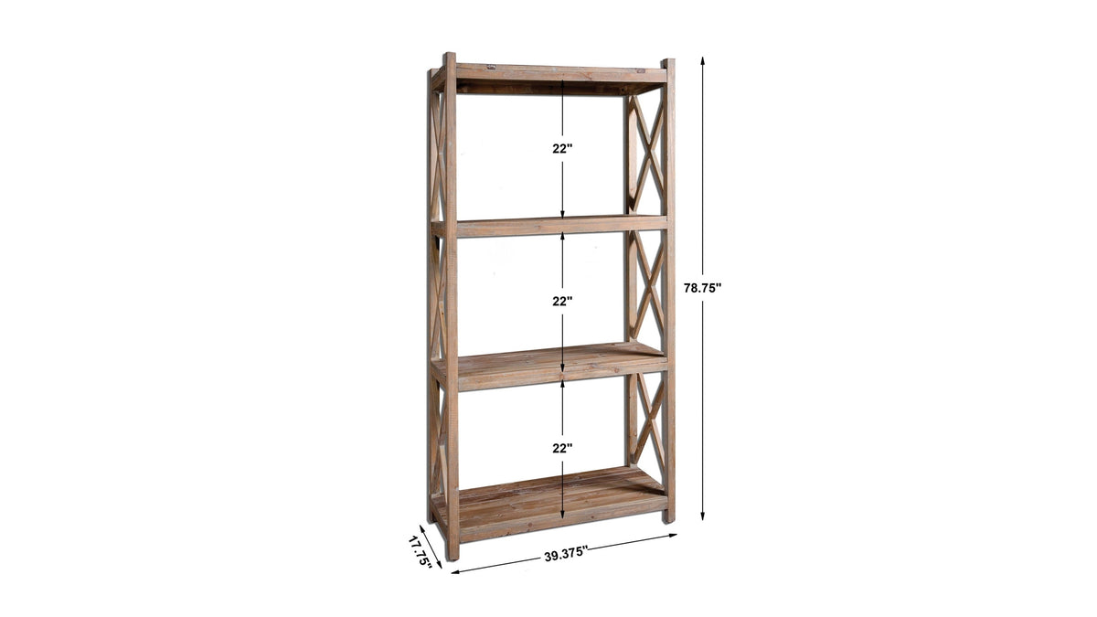 Stratford - Reclaimed Wood Etagere - Light Brown