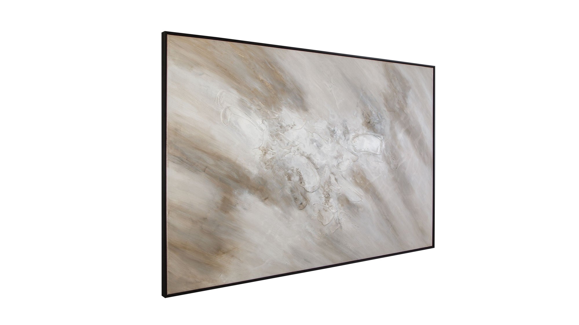 Subtle Relief Framed Canvas - Gray