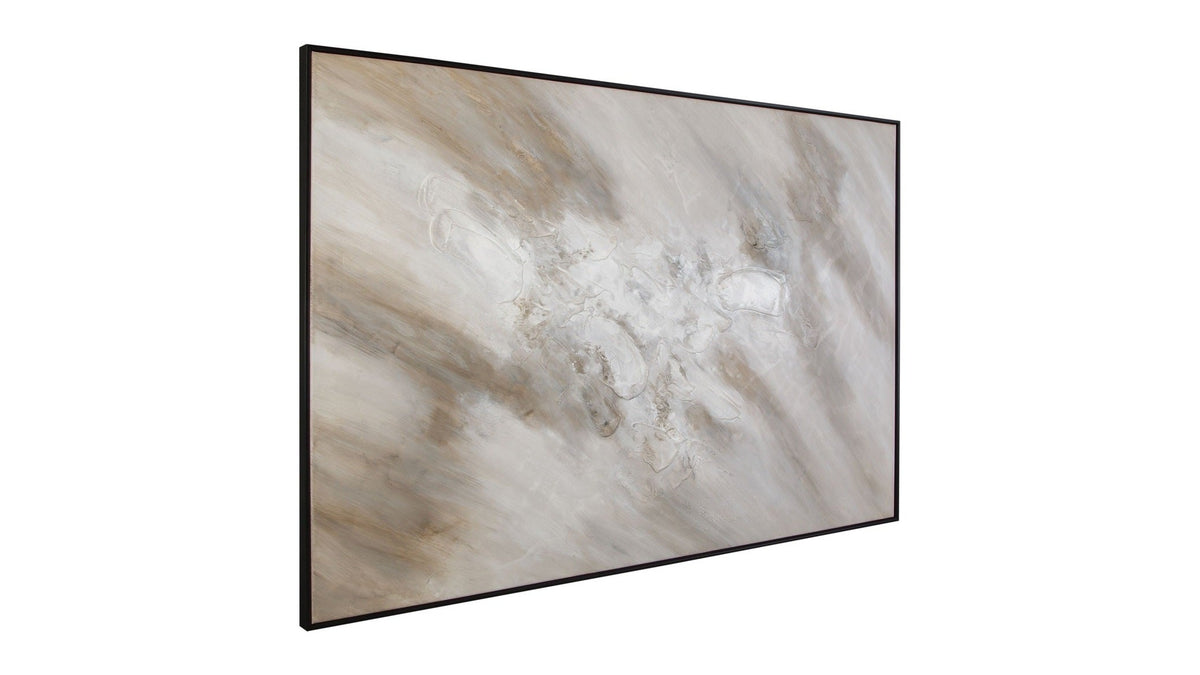 Subtle Relief Framed Canvas - Gray