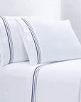 Border Embroidery - Twin Sheet Set (Set of 3) - Navy