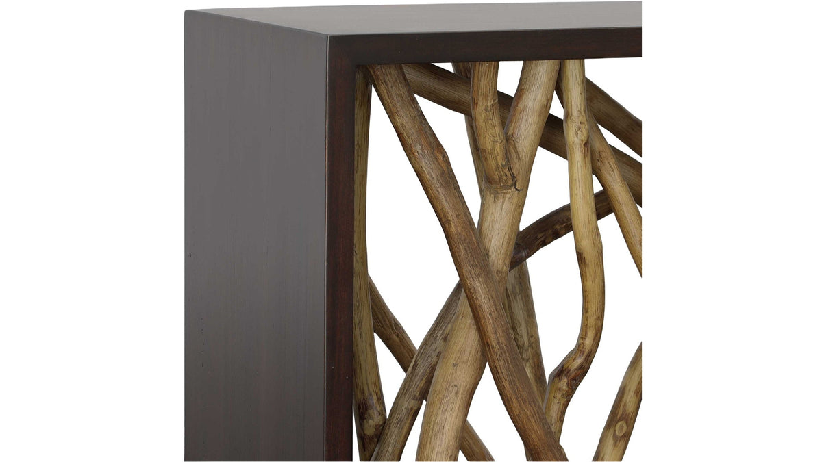 Teak Maze - Console Table - Dark Brown