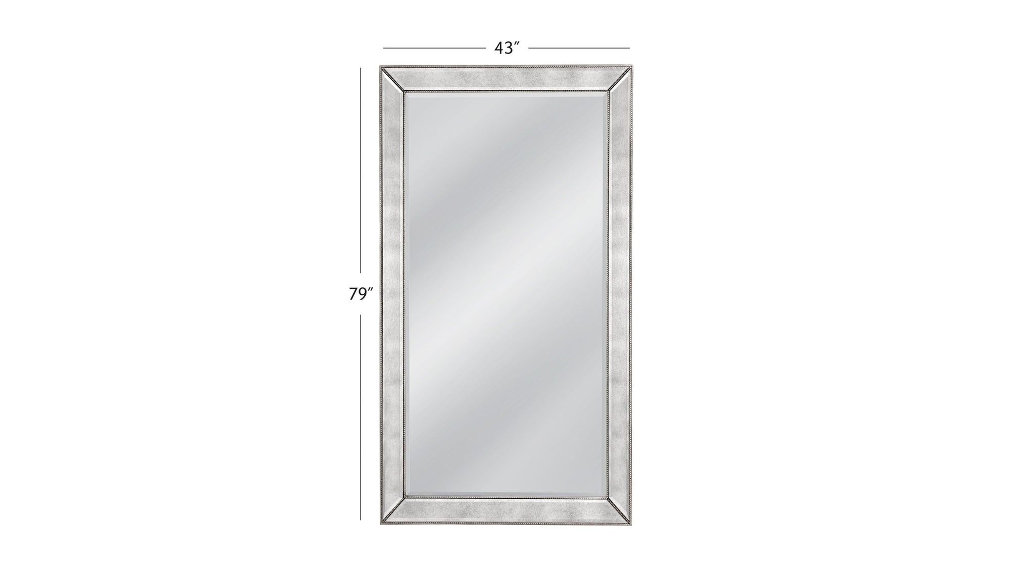 Beaded - Floor Mirror 79" - Silver