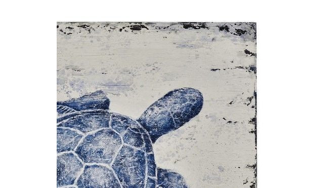 Sea Turtle Canvas Art - Blue