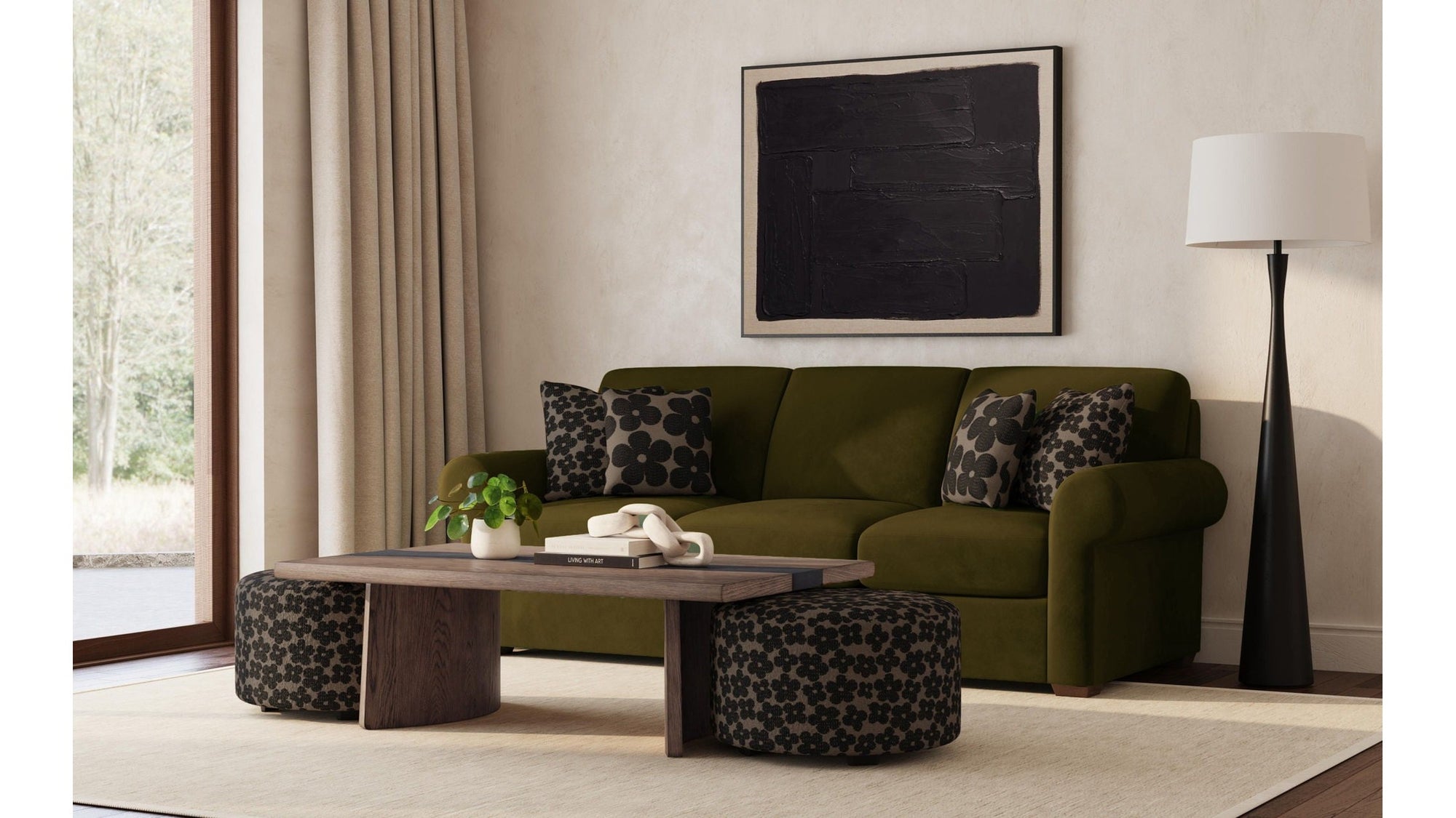 Pouf - Fabric Cocktail Ottoman