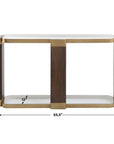 Ryles - Glass Console Table - Brass / Brown / Woodtone
