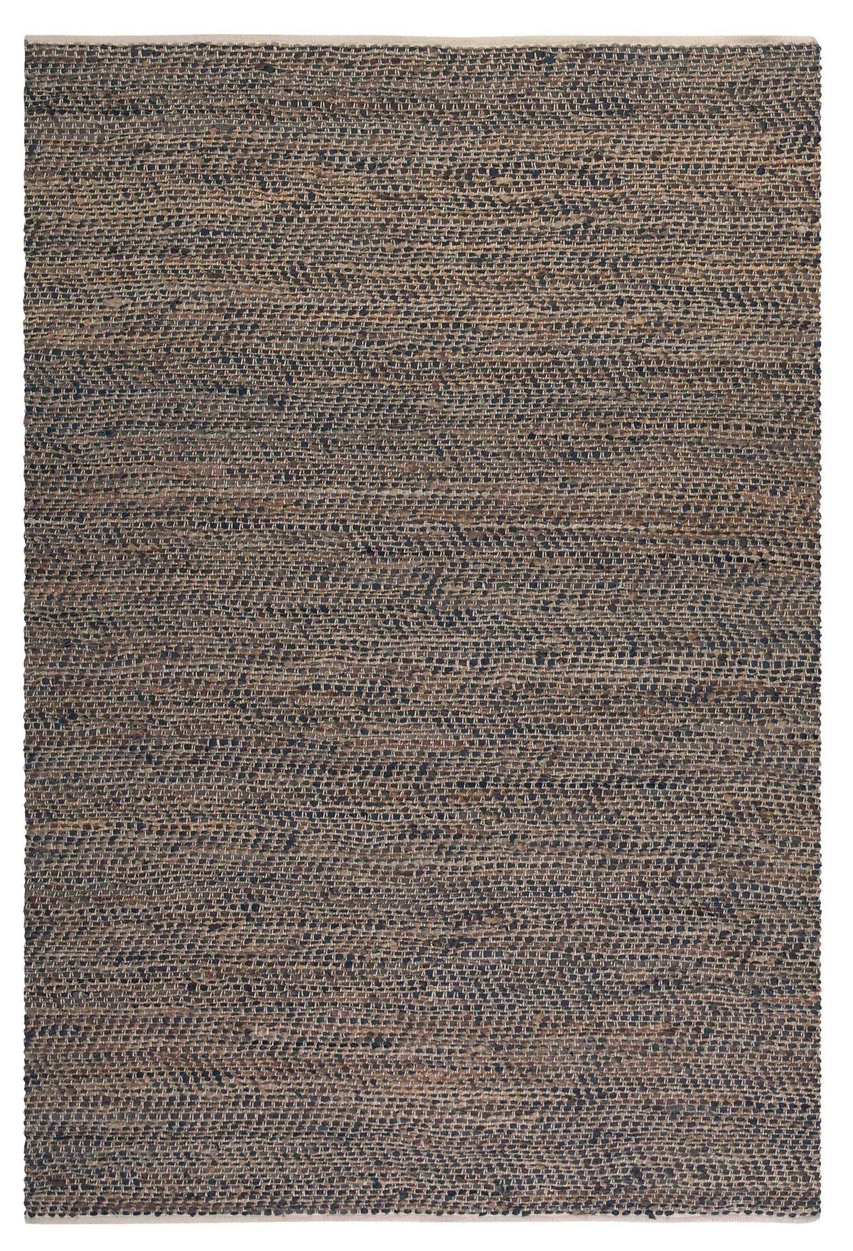 Tobais - Rescued Leather &amp; Fabric Rug