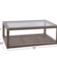 Calum - Cocktail Table - Driftwood Gray / Cane / Brushed Nickel