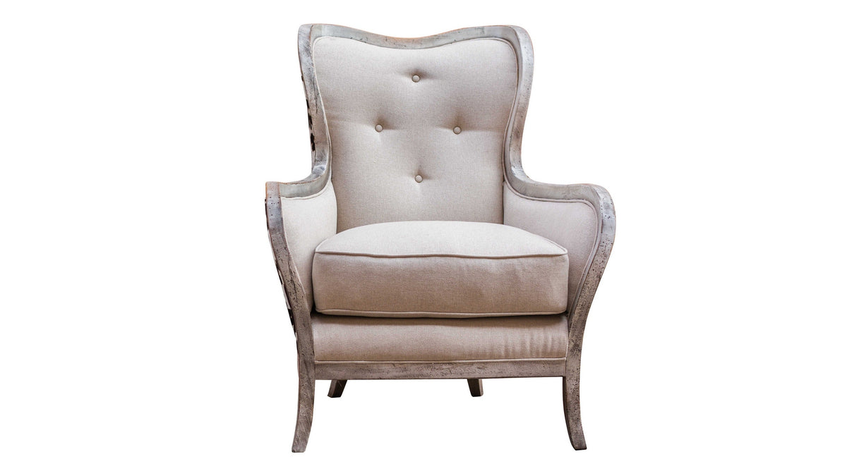 Chalina - High Back Armchair - White