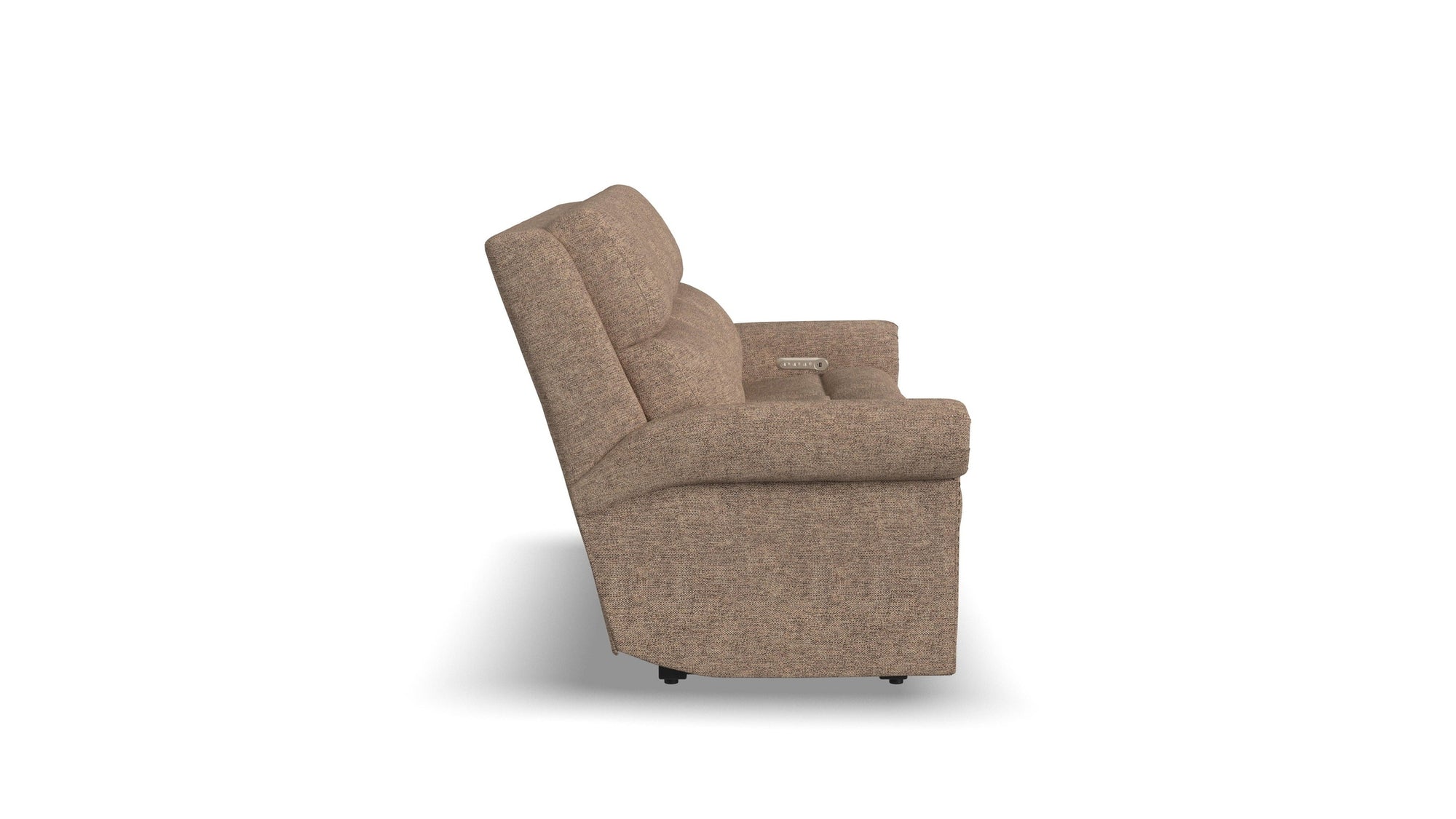 Bernard - Power Reclining Sofa With Console, Power Headrests &amp; Lumbar, Nailhead Trim