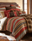 Calhoun - Twin Comforter Set (Set of 4) - Red / Brown