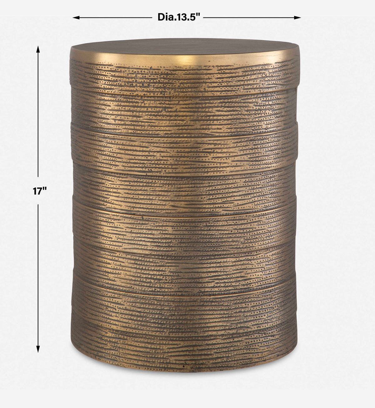 Odin - Antique Brass Accent Table - Bronze