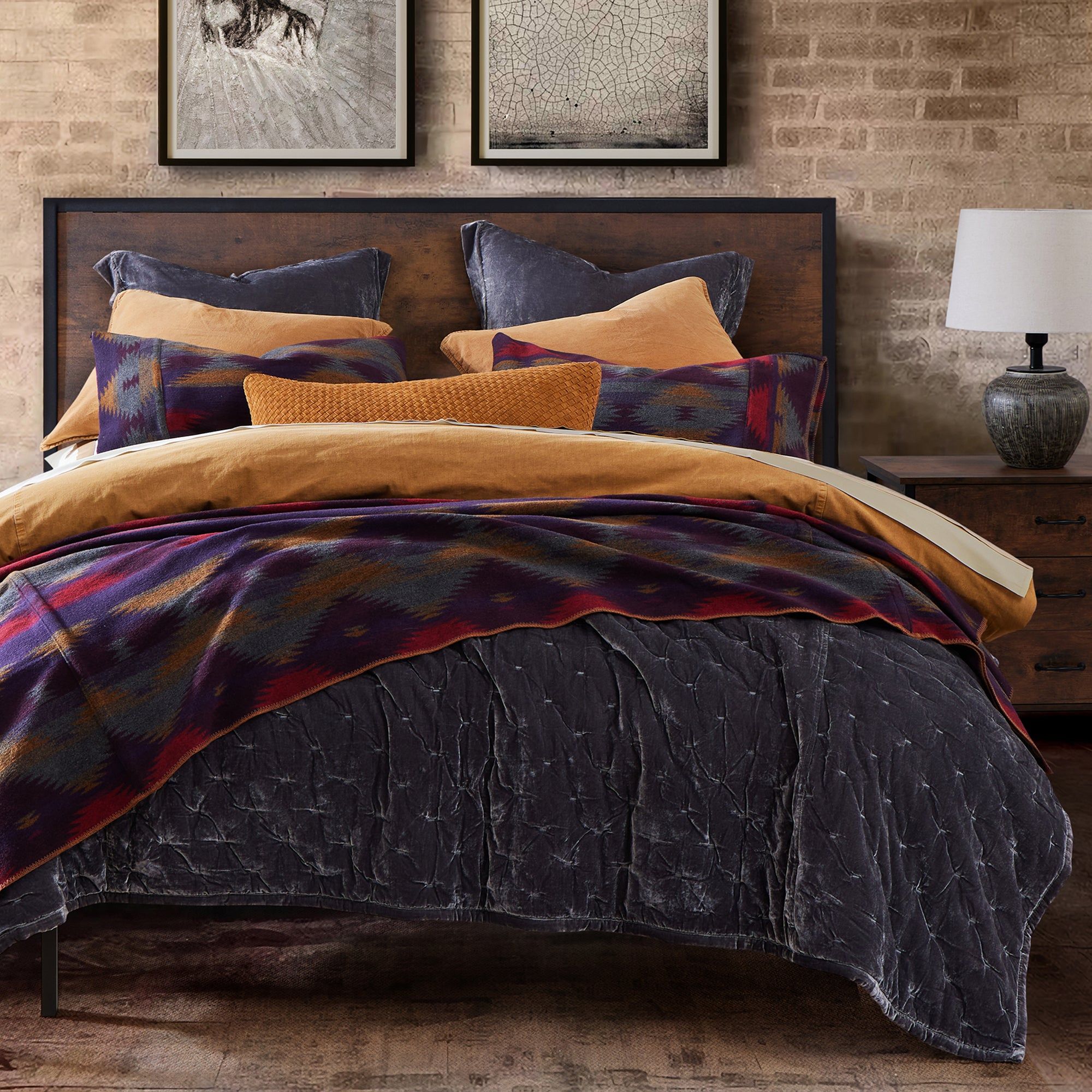 Gila - King Wool Blend Blanket - Multi Color