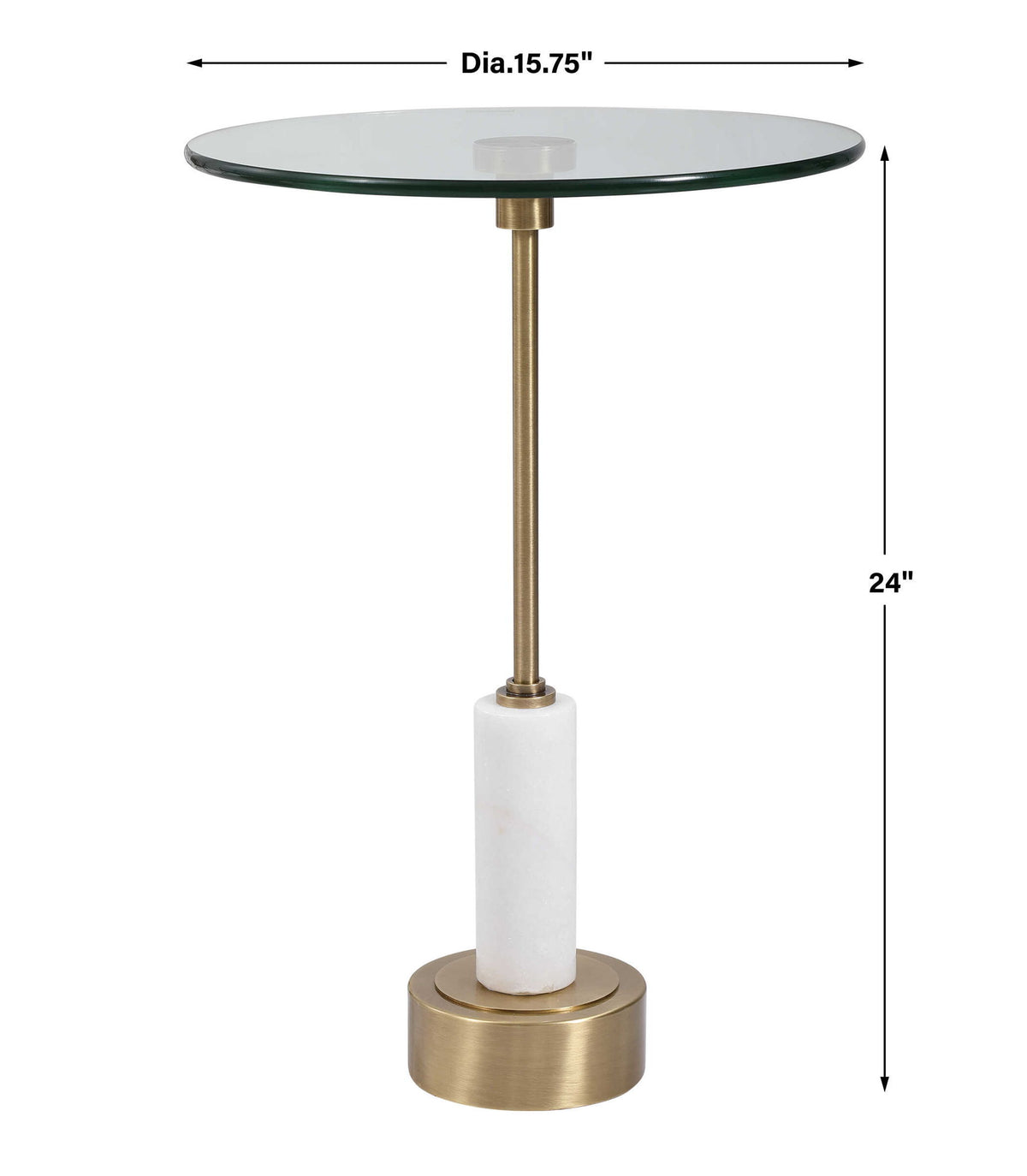 Portsmouth - Round Accent Table - Gold &amp; White