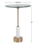 Portsmouth - Round Accent Table - Gold & White