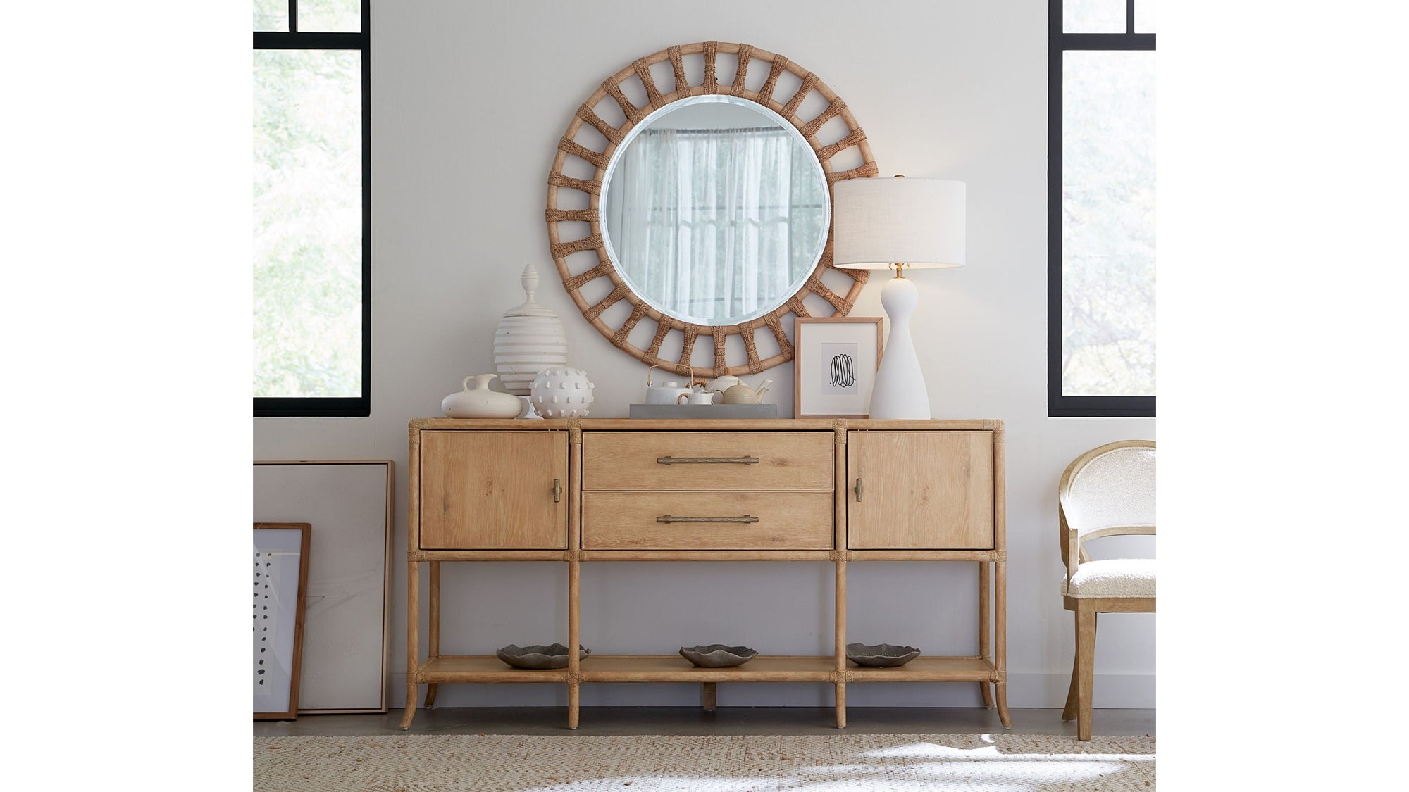 Retreat - Pole Rattan Accent Mirror