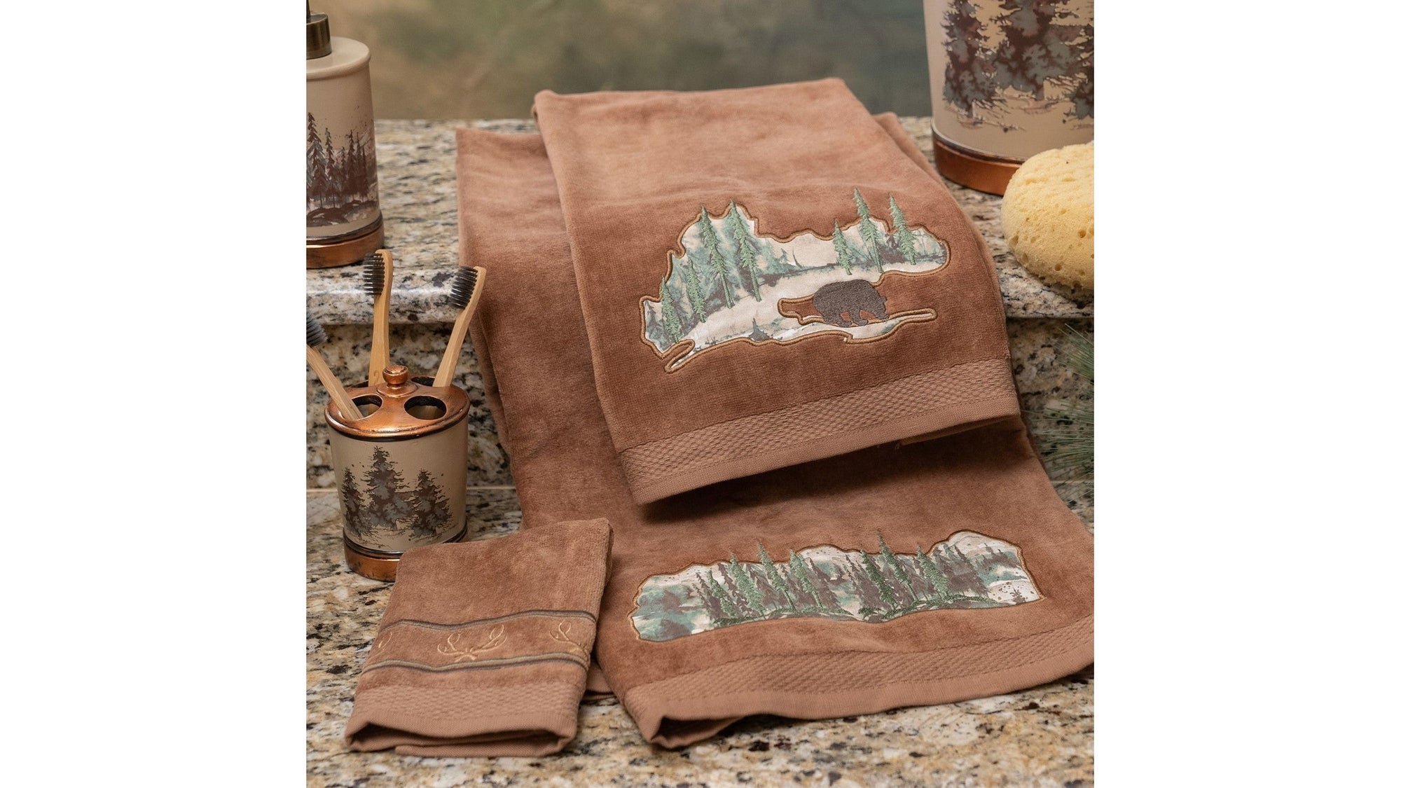 Joshua - Towel Set Set of 3 , 2 Per Carton - Mocha