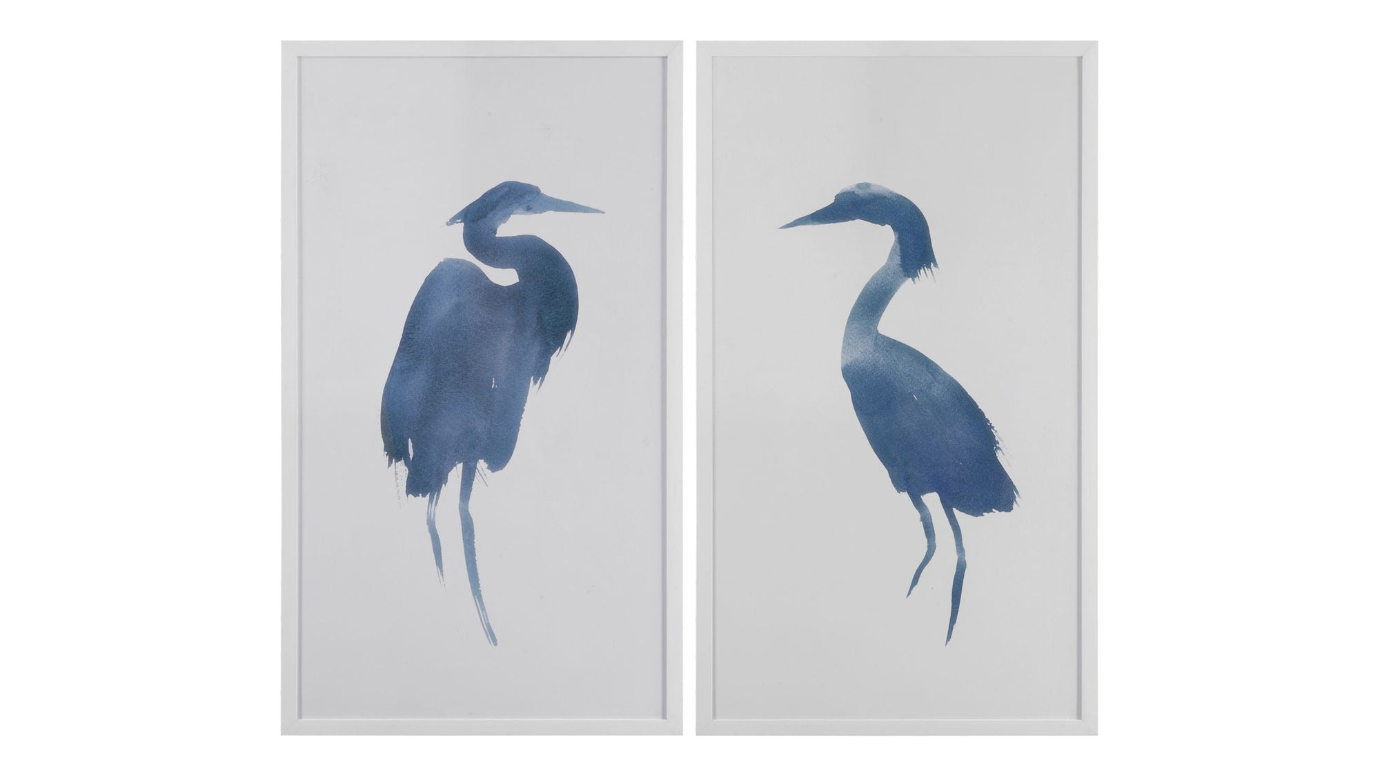 Heron In Blue II Framed Art - Blue