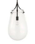 Dewdrop - 1 Light Glass Shade Pendant - Black