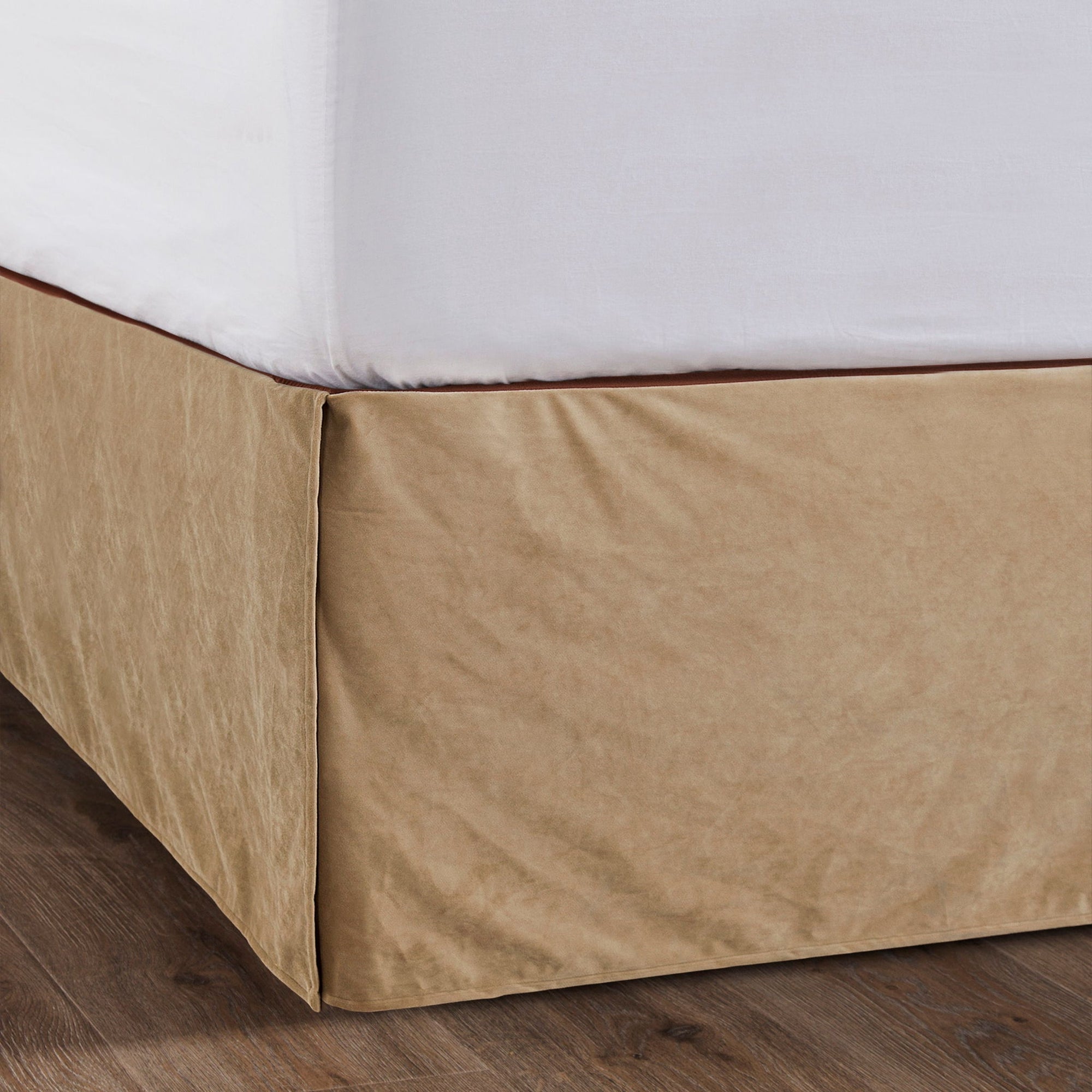 Velvet Diamond - Full Velvet Bed Skirt - Tan