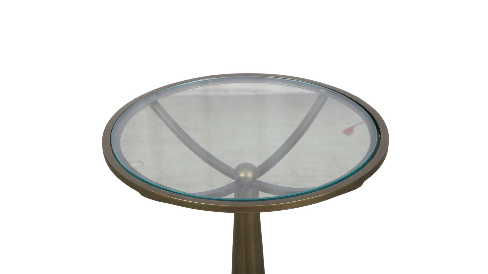 Delgado - Accent Table - Antique Brass / White Marble