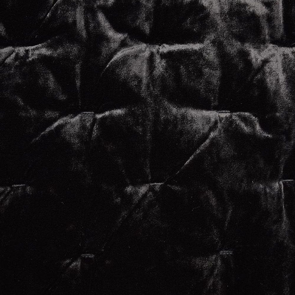 Stella - Twin Faux Silk Velvet Pintuck Quilt - Black