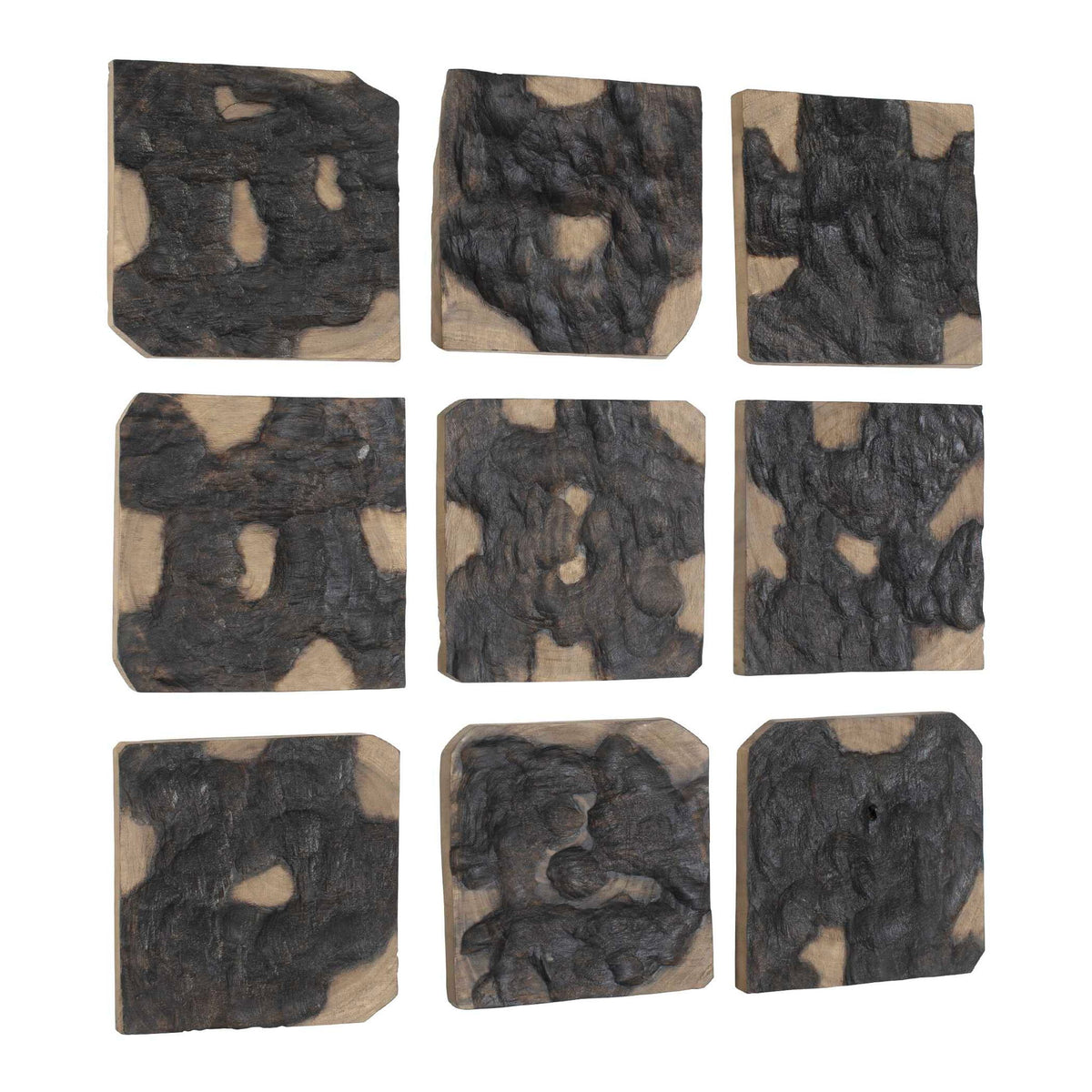 Ignite - Wood Wall Decor (Set of 9) - Black / Woodtone