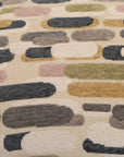 Arem - Upholstered Multi-Color Ottoman - Gray / Pink / White / Yellow