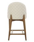 Stitches - Leather Counter Stool - White / Brown