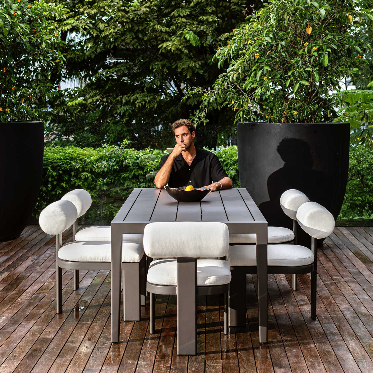 Polanco - Outdoor Aluminum Dining Table - Black
