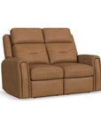 Felix - Power Reclining Loveseat With Console, Power Headrest, Lumbar, Heat & Massage