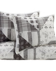 Patchwork Prairie - King Reversible Quilt Set (Set of 3) - Black