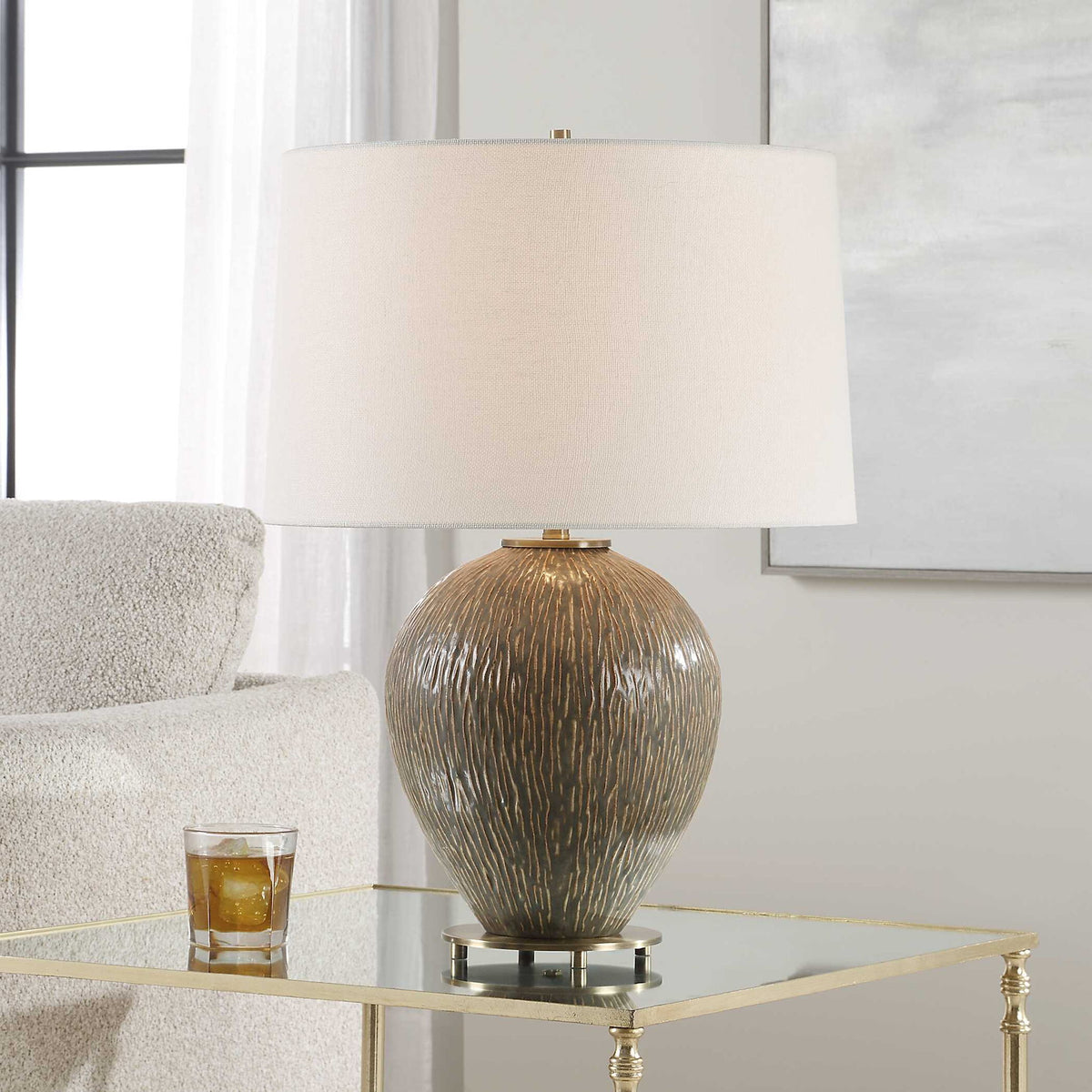 Rya - Ceramic Table Lamp - Brown