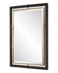 Bach - Rectangle Mirror - Walnut & Brass