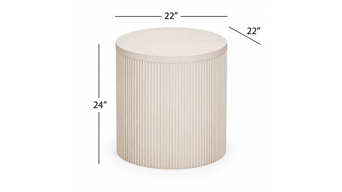 Lena - End Table - Washed White Oak