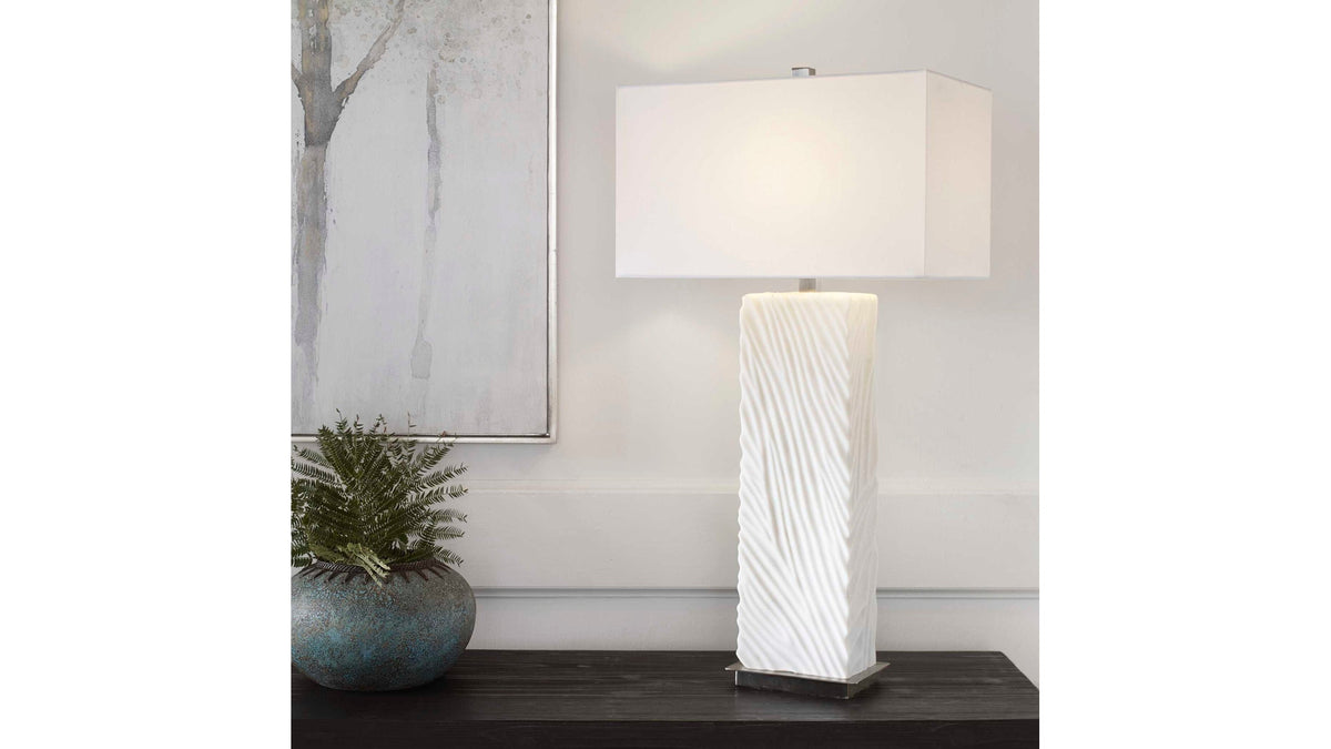 Pillar - Marble Table Lamp - White