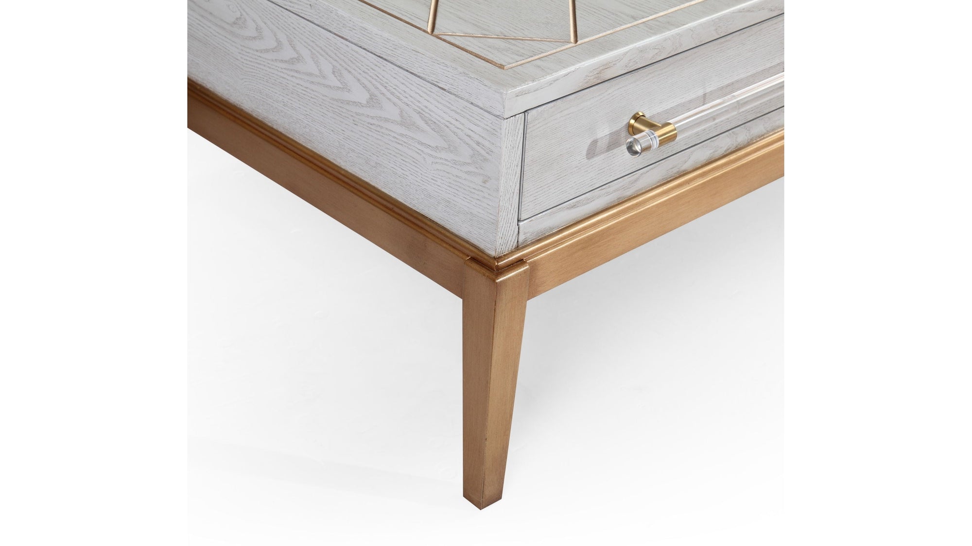 Perrine - Rectangle Cocktail Table - Silver / Gold