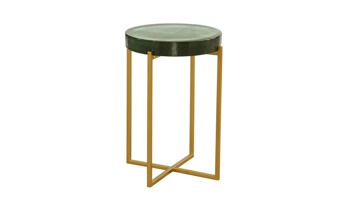 Marilee - Accent Table - Rich Green / Sleek Brushed Gold