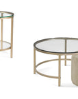 Anderson - Round Cocktail Table With Ottoman - Antique Gold