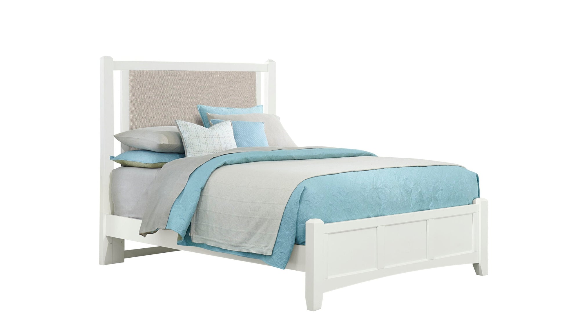 Bonanza - Pebble Gray Upholstered Bed With Mansion Footboard