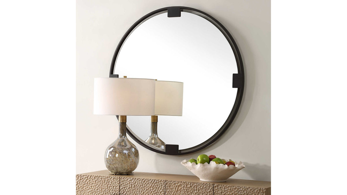 Cornelia - Black Round Mirror
